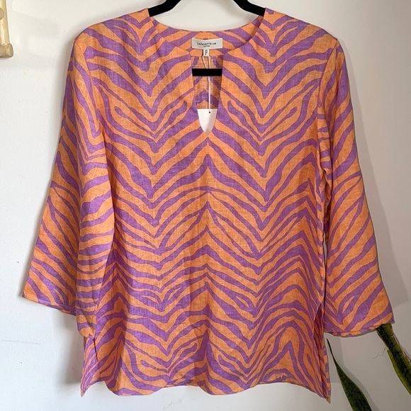 *NWT Lafayette 148 Hawley Linen Blouse - Picture 3 of 10